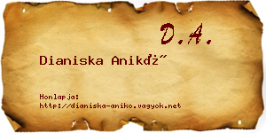 Dianiska Anikó névjegykártya